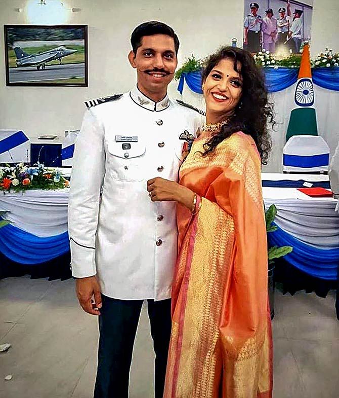 Squadron Leader Samir Abrol with wife