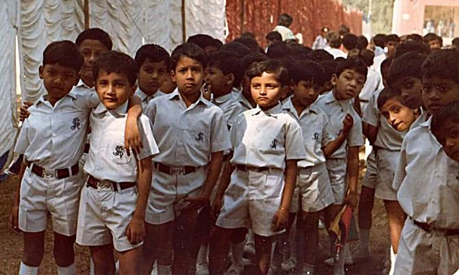 Vibhuti Dhoundiyal, third from left, on Sports Day at St Joseph's Academy, Dehradun.