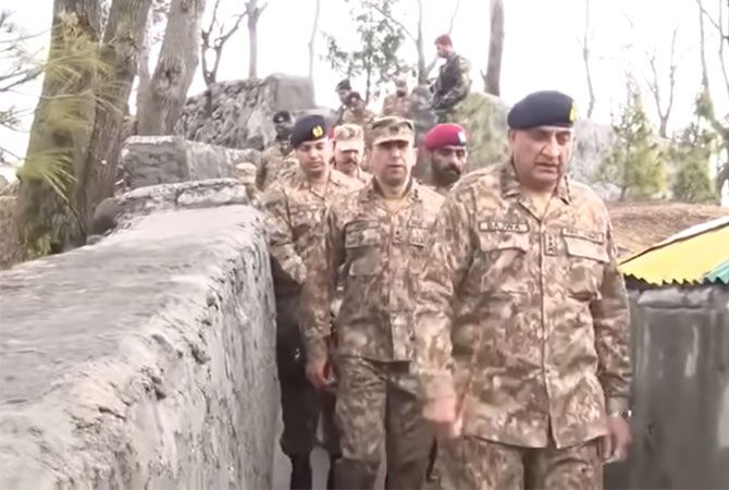 General Qamar Javed Bajwa at the Line of Comtrol in February 2019