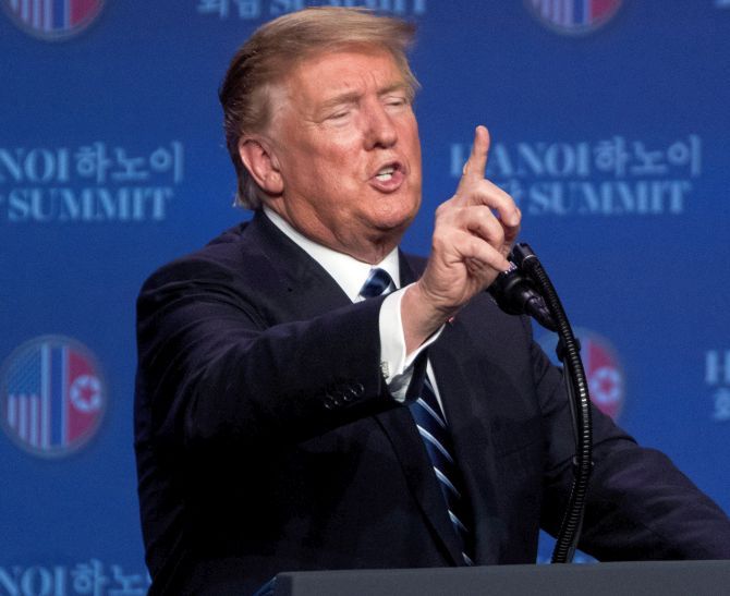 United States President Donald John Trump in Hanoi, February 28, 2019