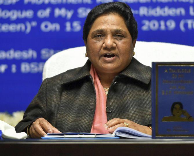 Bahujan Samaj Party supremo Mayawati. Photograph: Nand Kumar/PTI Photo