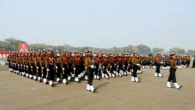 Parade practice with the contingent