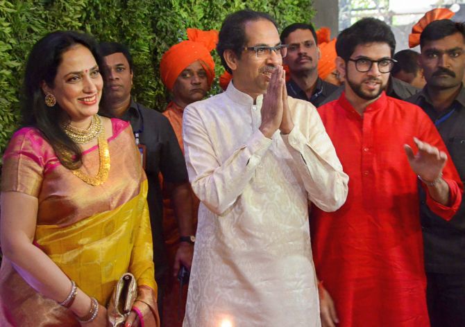 Rashmi with her husband Uddhav and son Aaditya in a file pic