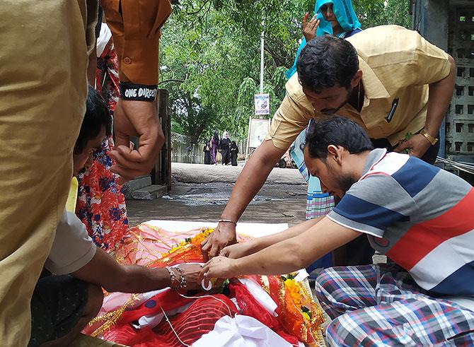 Outside the morgue. Photograph: Rajesh Karkera/Rediff.com