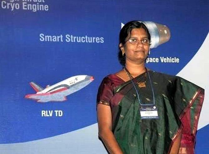 Vanitha Muthaya, Project Director, Chandrayaan 2. Photograph: Kind courtesy Vinod Tawde/Twitter