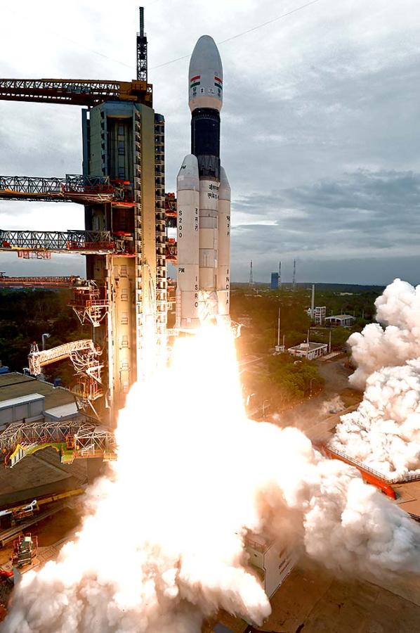 And Chandrayaan 2 blasts off, July 22, 2019. Photograph: Kind courtesy ISRO 