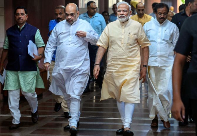 Prime Minister Narendra Damodardas Modi and Home Minister Amit Anilchandra Shah