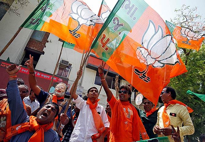 BJP Celebrates Its Victory In Style - Rediff.com India News