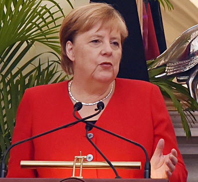 Current situation in J-K 'not sustainable': Merkel - Rediff.com India News