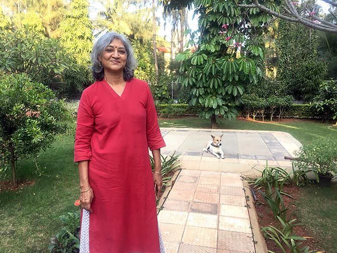 Mrs Meghna Girish, daughter, wife and mother of officers of the armed forces, in her garden.