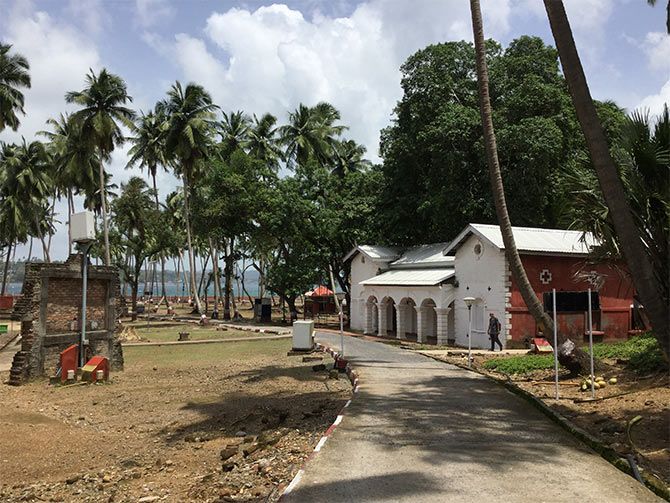 The former hospital on Ross Island, Andaman islands. Photograph: Vaihayasi Pande Daniel/Rediff.com.