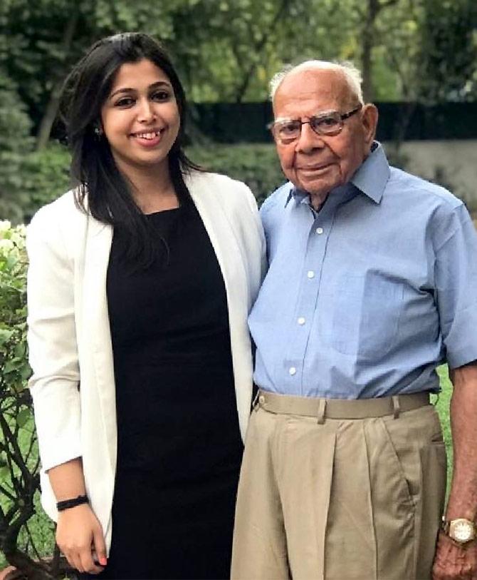 Tanvi Dubey with Ram Jethmalani