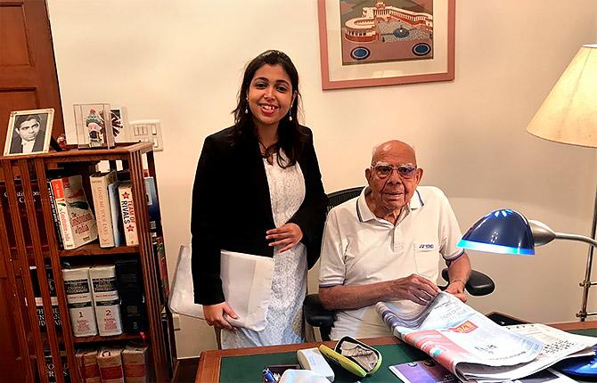 Tanvi Dubey with Ram Jethmalani