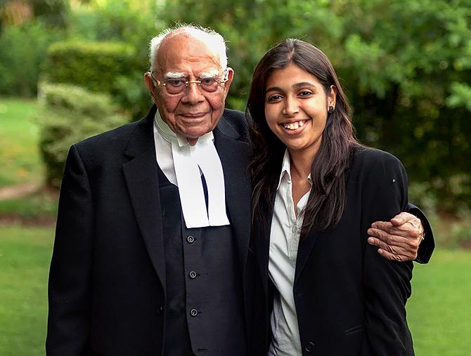 Tanvi Dubey with Ram Jethmalani