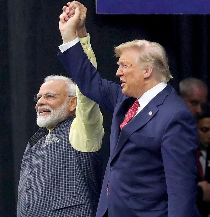 Prime Minister Narendra Damodardas Modi with United States President Donald John Trump at the Howdy Modi event in Houston, September 22, 2019. Photograph: Jonathan Ernst/Reuters