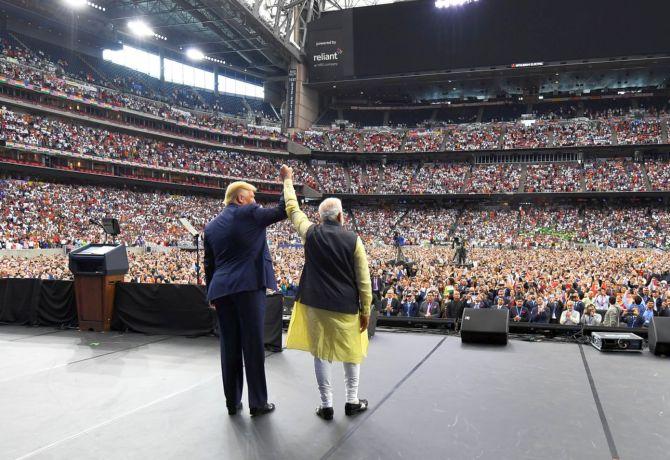 Prime Minister Narendra Damodardas Modi with US President Donald J Trump at the Howdy Modi event in Houston, September 22, 2019