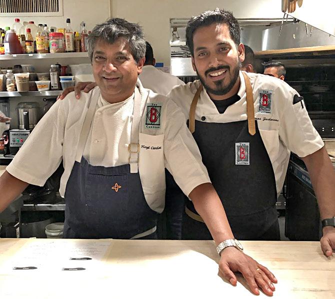 Chef Floyd Cardoz with Chef Thomas Zacharias. Photograph: Courtesy Chef Thomas Zacharias.