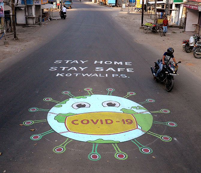 Street art to get the message across. Photograph: PTI Photo
