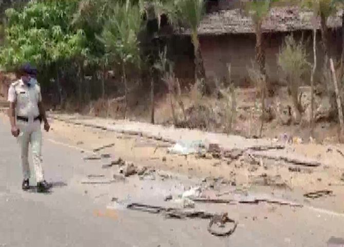 The spot where the trio was lynched by a mob in Palghar, Maharashtra
