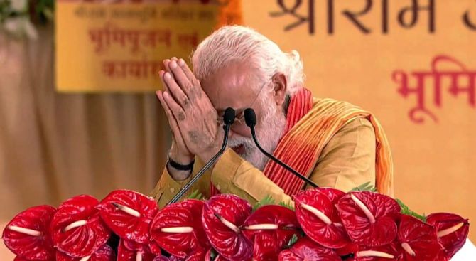 Golden chapter: PM Modi after laying foundation stone for Ram ...