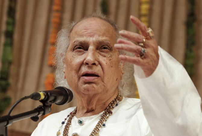 Pandit Jasraj at the Saptak classical music festival in Ahmedabad 