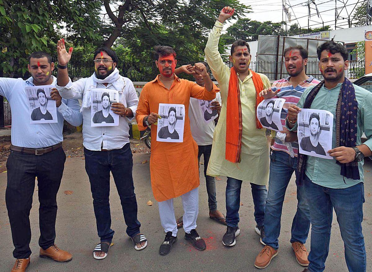 People in Patna celebrate Supreme Court's decision to allow the CBI to probe the Sushant Singh Rajput death case 