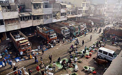 The Azadpur market in Delhi