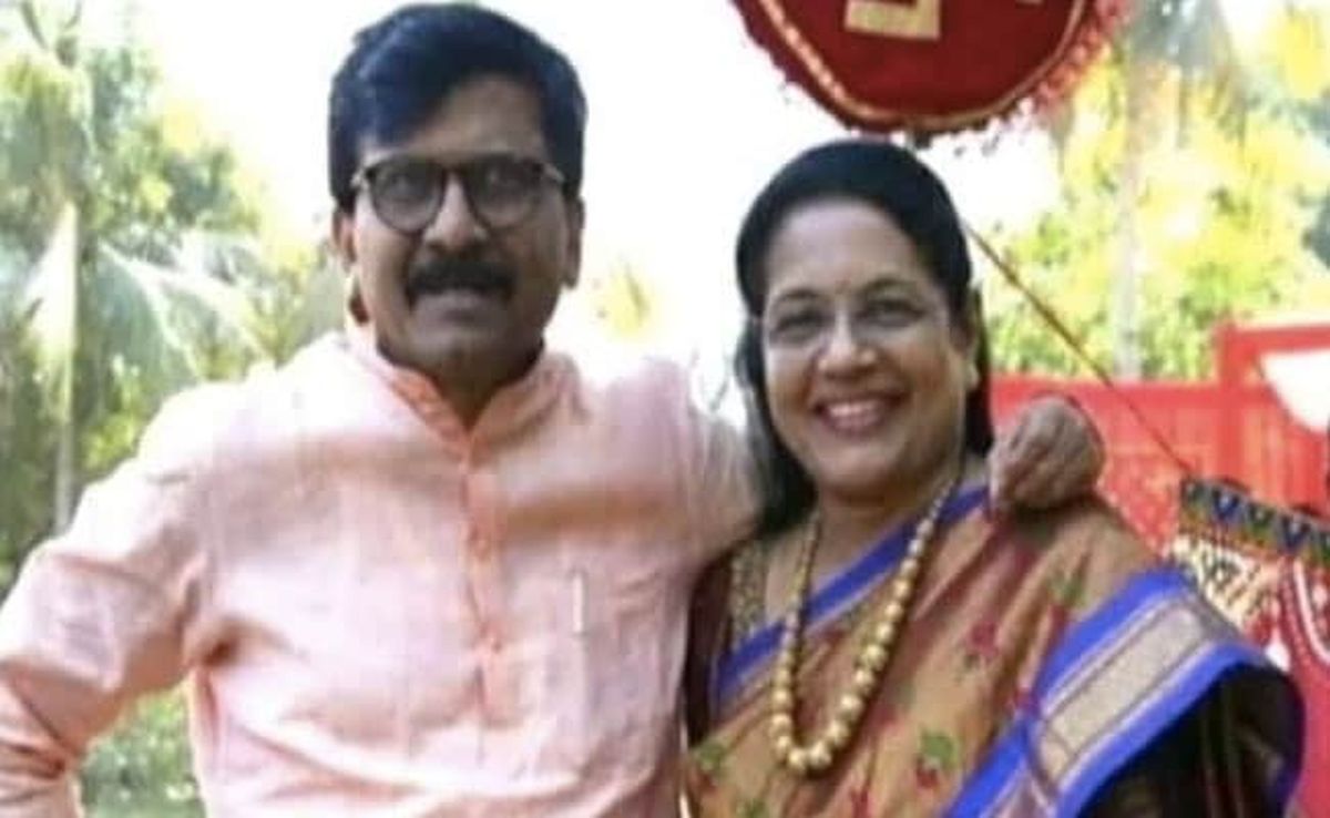 Sanjay Raut with his wife, Varsha
