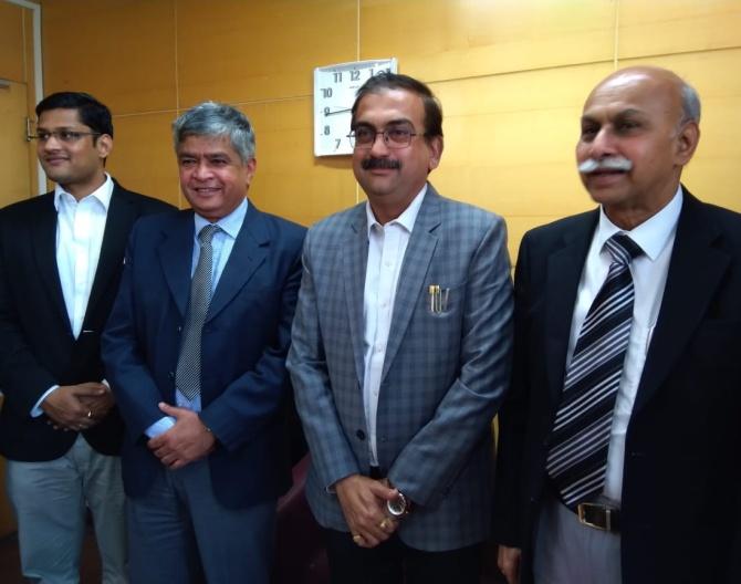 Advocate Ashish Satpute, counsel for the commission, Sumit Mullick, member, Commission, Shishir Hiray, Maharashtra government counsel, Justice J N Patel, chairman of the commission.