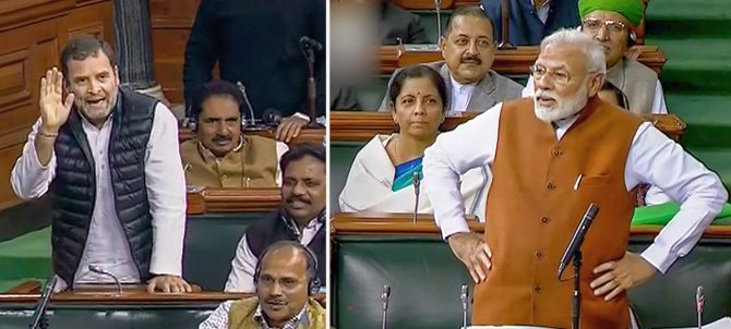 PM Modi's 'tubelight' jibe at Rahul Gandhi in Lok Sabha - Rediff.com