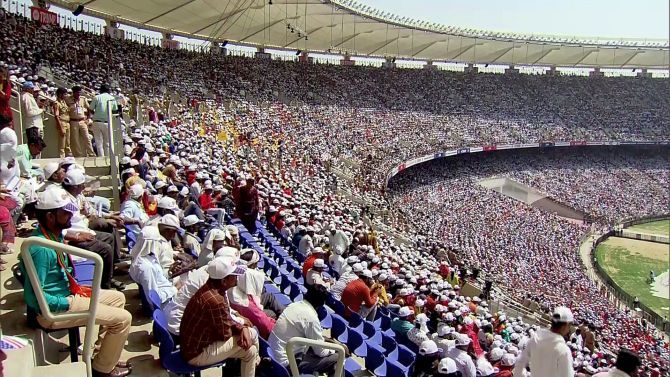  Huge crowds seen during the Namaste Trump event at Motera Stadium in Ahmedabad (Image used for representational purposes)