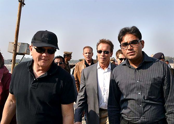 With former California Governor and actor Arnold Schwarzenegger