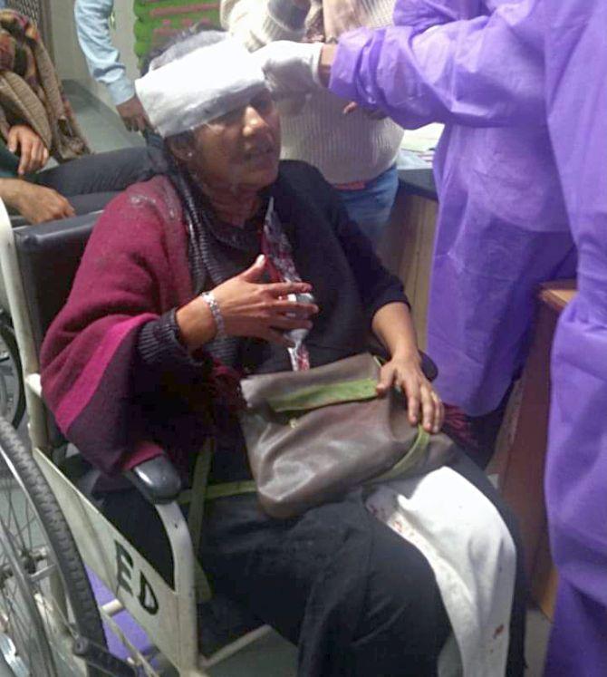 Sucharita Sen, faculty of CSRD JNU, at AIIMS after masked miscreants armed with sticks attacked the JNU campus