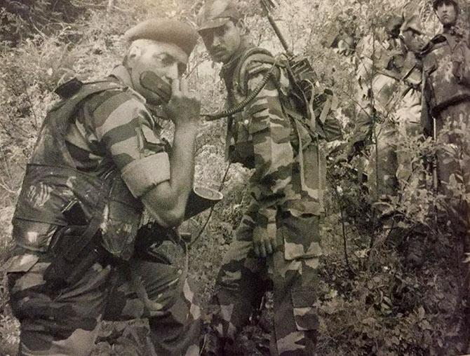 Colonel Vasanth with his team in J&K in 2007 