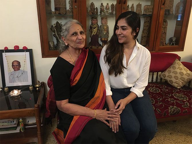 Rukmini Vasanth with her grandmother