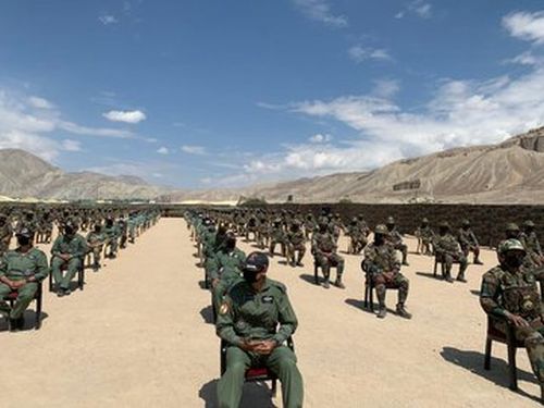 Troops at the forward position Nimu, Ladakh