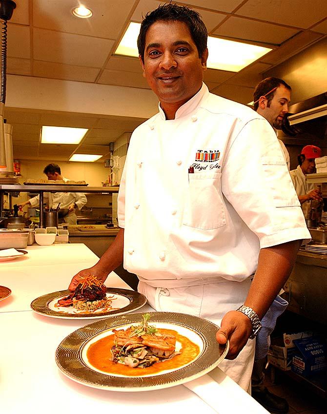 Master Chef Floyd Cardoz at his restaurant Tabla in the early 2000s. Photograph: Paresh Gandhi