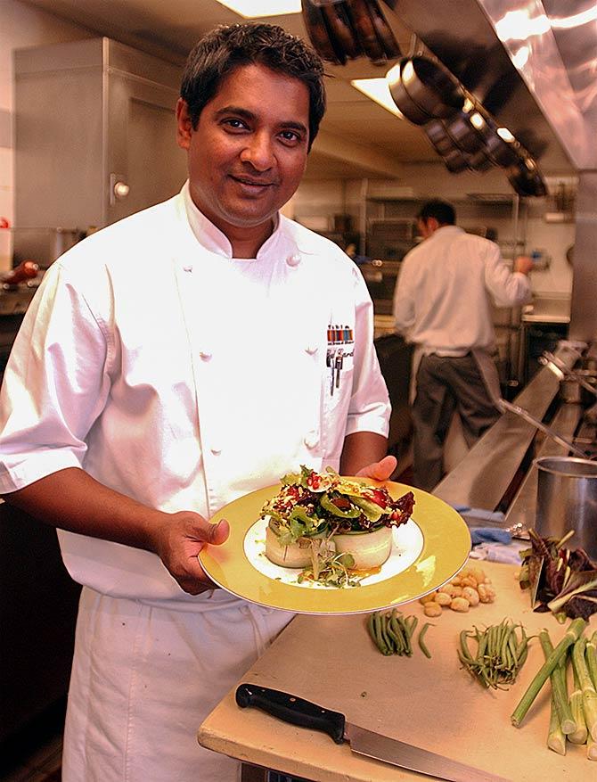 Master Chef Floyd Cardoz at his restaurant Tabla in the early 2000s. Photograph: Paresh Gandhi