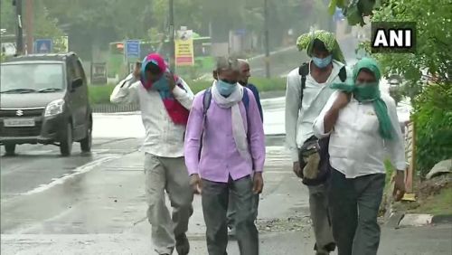 Migrant workers walked hundreds of kilometres to reach villages
