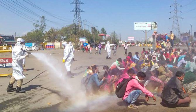 Sanitising people to fight Carona Virus 