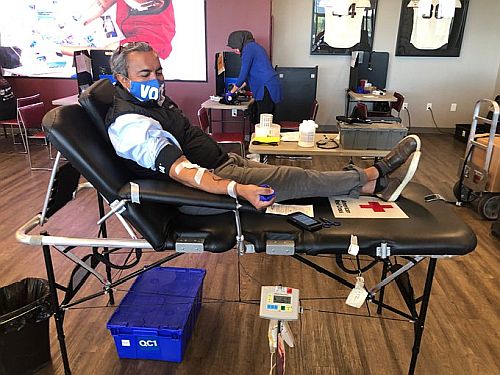 Dr Ami Bera urged people to donated blood last month