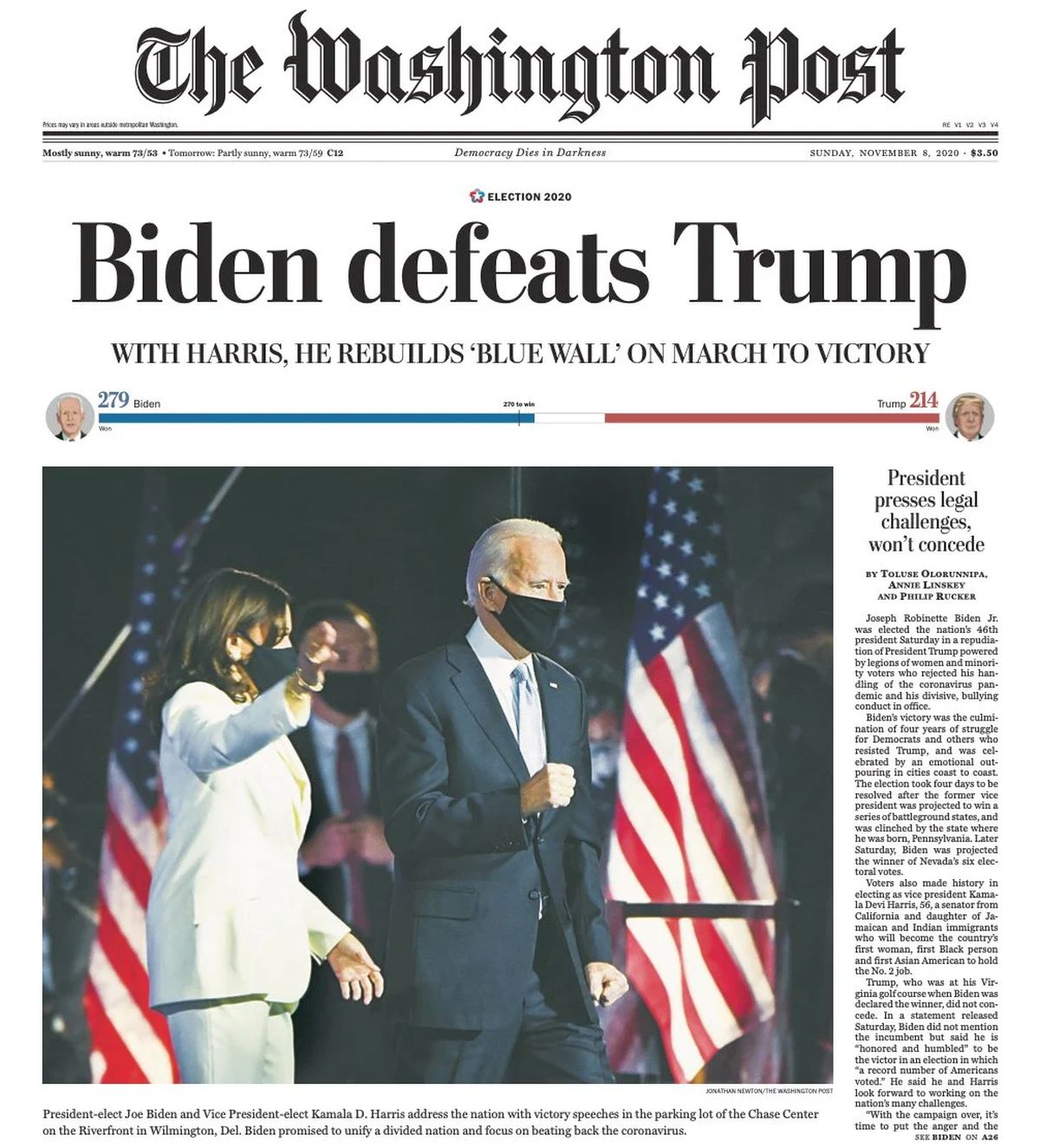 How newspapers reacted to Biden winning US elections - Rediff.com India ...
