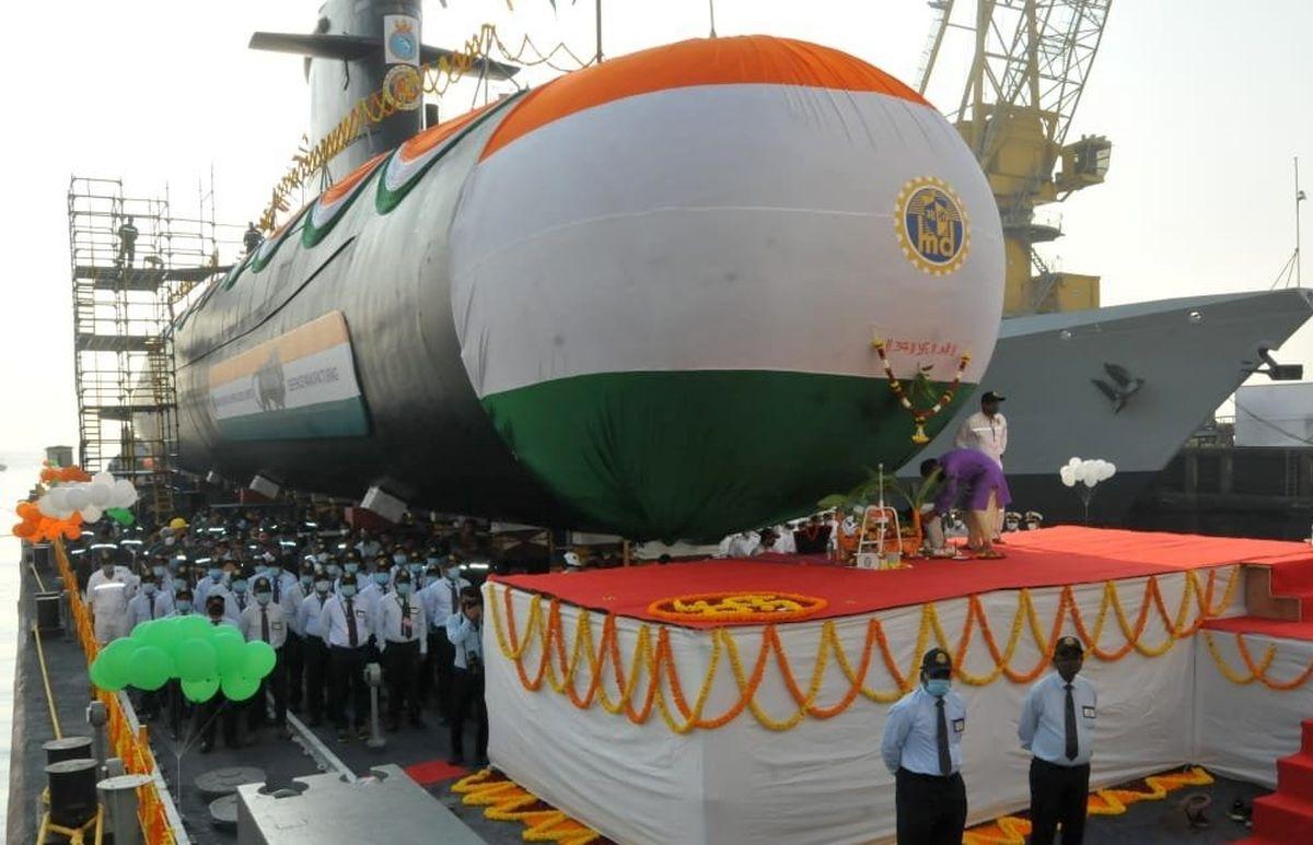 Navy's 5th Scorpene-class Submarine Vagir Launched - Rediff.com India News