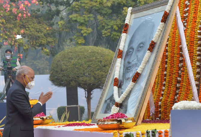 President Ram Nath Kovind pays tribute to Sardar Patel