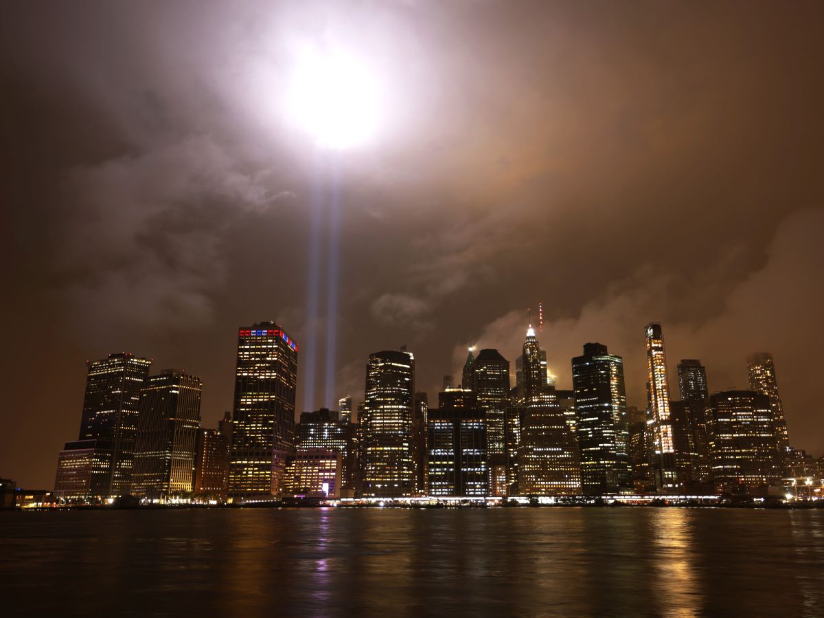 File pic: The 9/11 Tribute in Light shines in New York City.