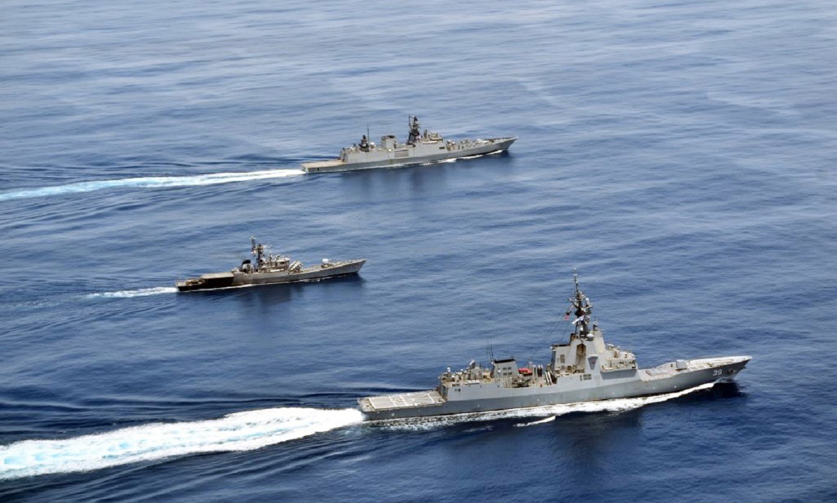 Passage exercise (passex) underway between royal australian navy and indian navy at eastern indian ocean region. Photograph: ANI Photo