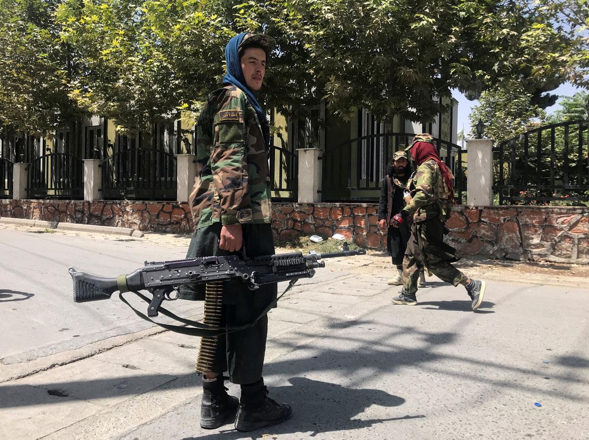 Talibanis prowl around Kabul, August 16, 2021. Photograph: Reuters