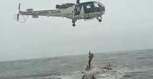 A video grab of the rescue operation
