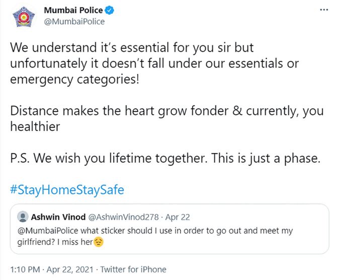 Mumbai Police tweet