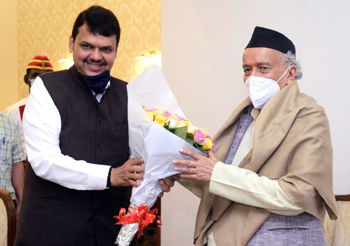 Devendra Fadnavis with Governor Koshyari